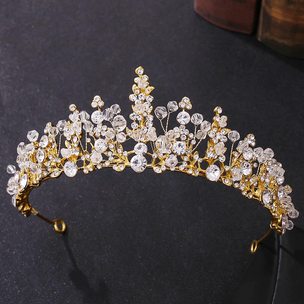 Свадебный головной убор в корейском стиле, корона из красного хрусталя ручной работы, студийные свадебные аксессуары для волос для молодоженов