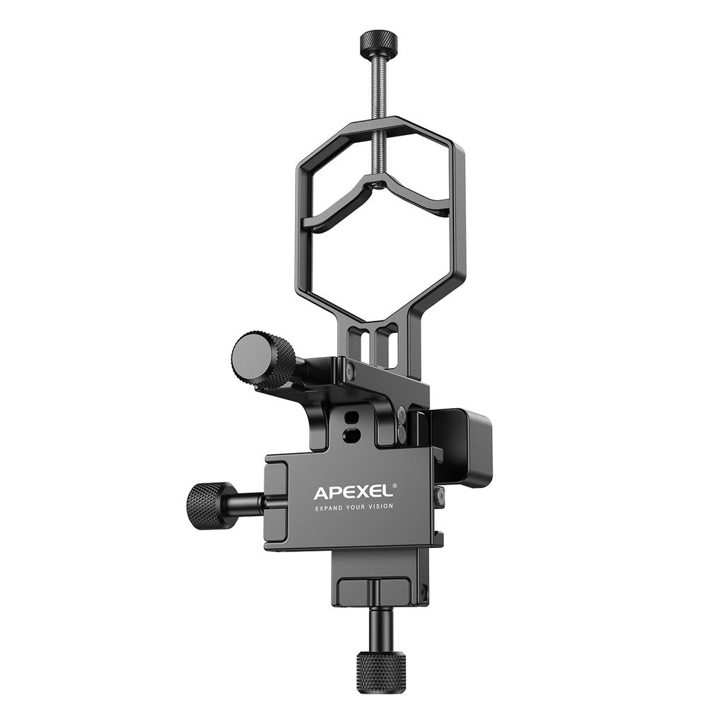 APEXEL APL-F003 Universal Phone Mount for Telescope Phone Phone Scope Digiscoping Adapter 3-Axis