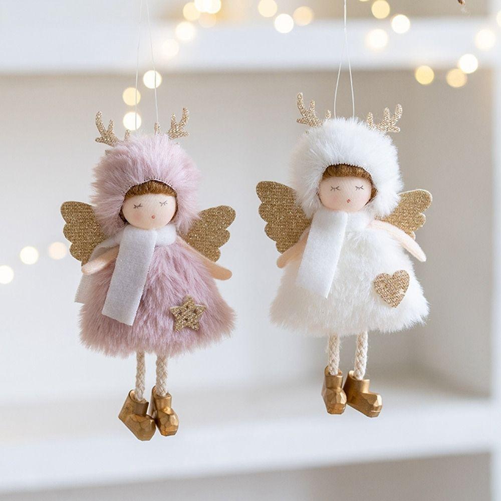 Angel Girl Christmas Angel Doll Drop Ornaments Hanging Pendant Plush Toy Pendant Party Gift Old Man Snowman Xmas Tree Pendant