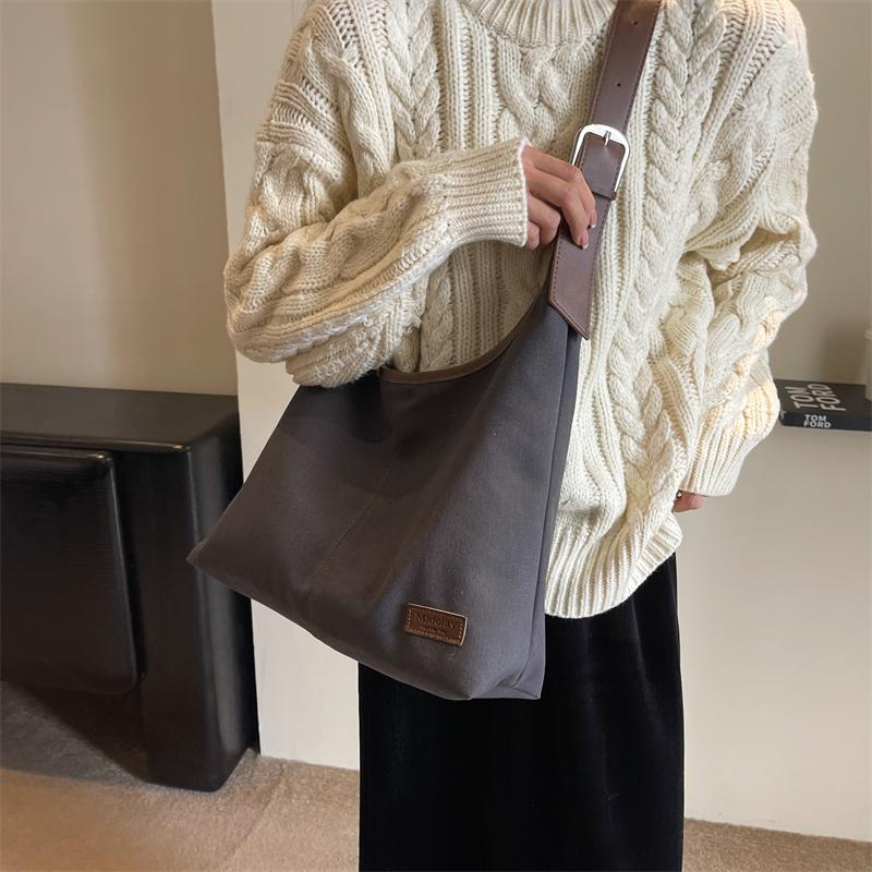 Сплошная цветная холщовая сумка подмышки, большая вместительная сумка на плечо, женская большая сумка, сумка