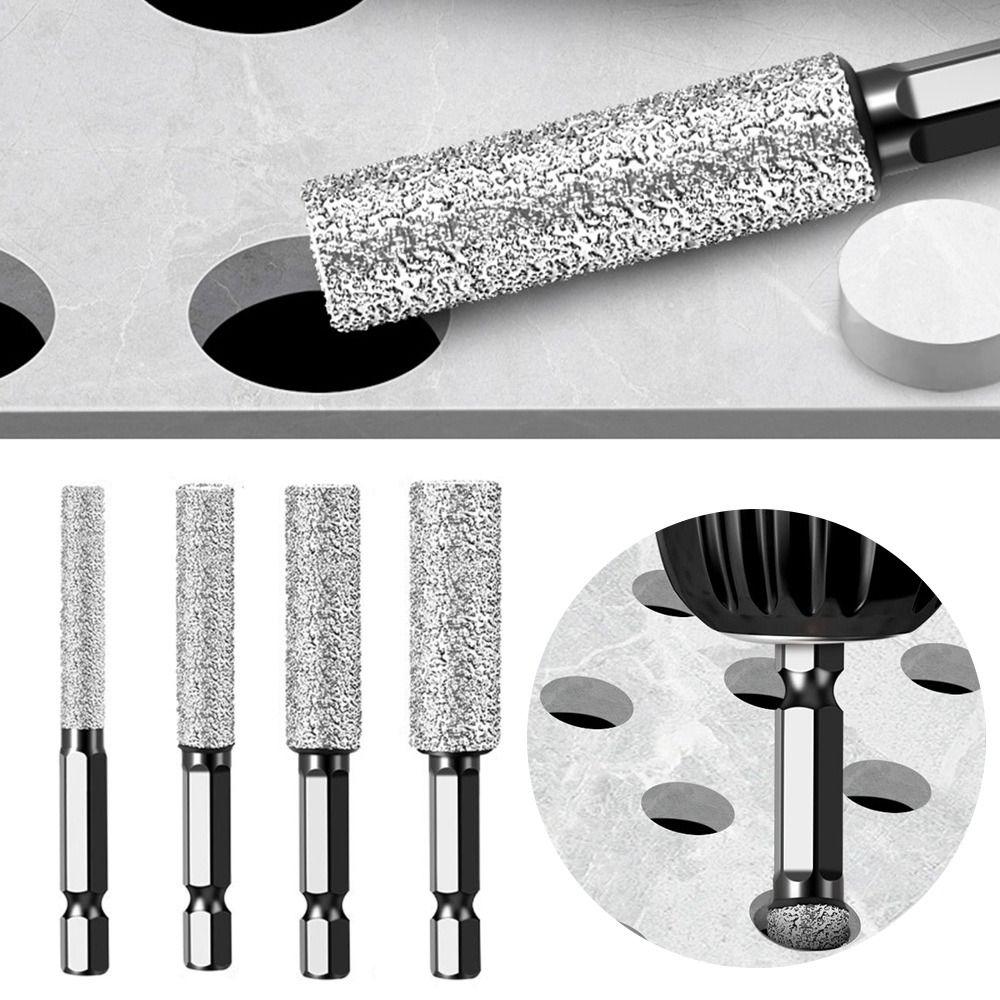 Hexagonal Shank Diamond Drill Bit 6/8/10/12mm Brazing Hole Opener  for Drilling and Grinding