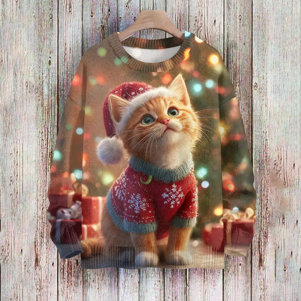 Christmas Sweatshirts For Women Knit Sweater Cute Shirt Fall Crewneck Pullover Tops