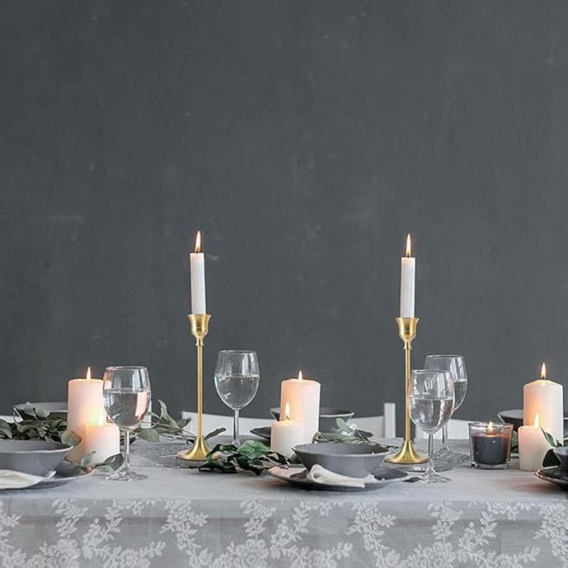 3Pcs Metal Candle Holder Simple Candlestick For Wedding Party Candlelight Dinner