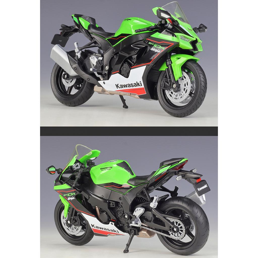 Масштаб 1/12 WELLY 2010 Kawasaki Ninja ZX-10R, модель мотоцикла из сплава, литье под давлением, металлические игрушечные транспортные средства, коллекция высокой имитации, детские подарки