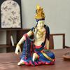 Chinese Water Moon Self-contained Goddess of Mercy Ornament Resin Buddha Statue Sculpture Zen Inspired Home Decor
