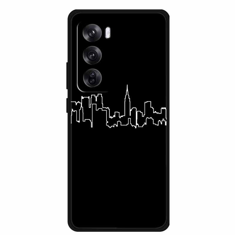 Персонализированный черный мягкий чехол из ТПУ с узором для телефона Reno 12 Pro 5G
