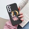 For Samsung Galaxy S21 S21 FE Case S21 Plus Flower Gold Letter A Z Soft Silicone Phone Cover For Samsung S21 Ultra Bumper S21+