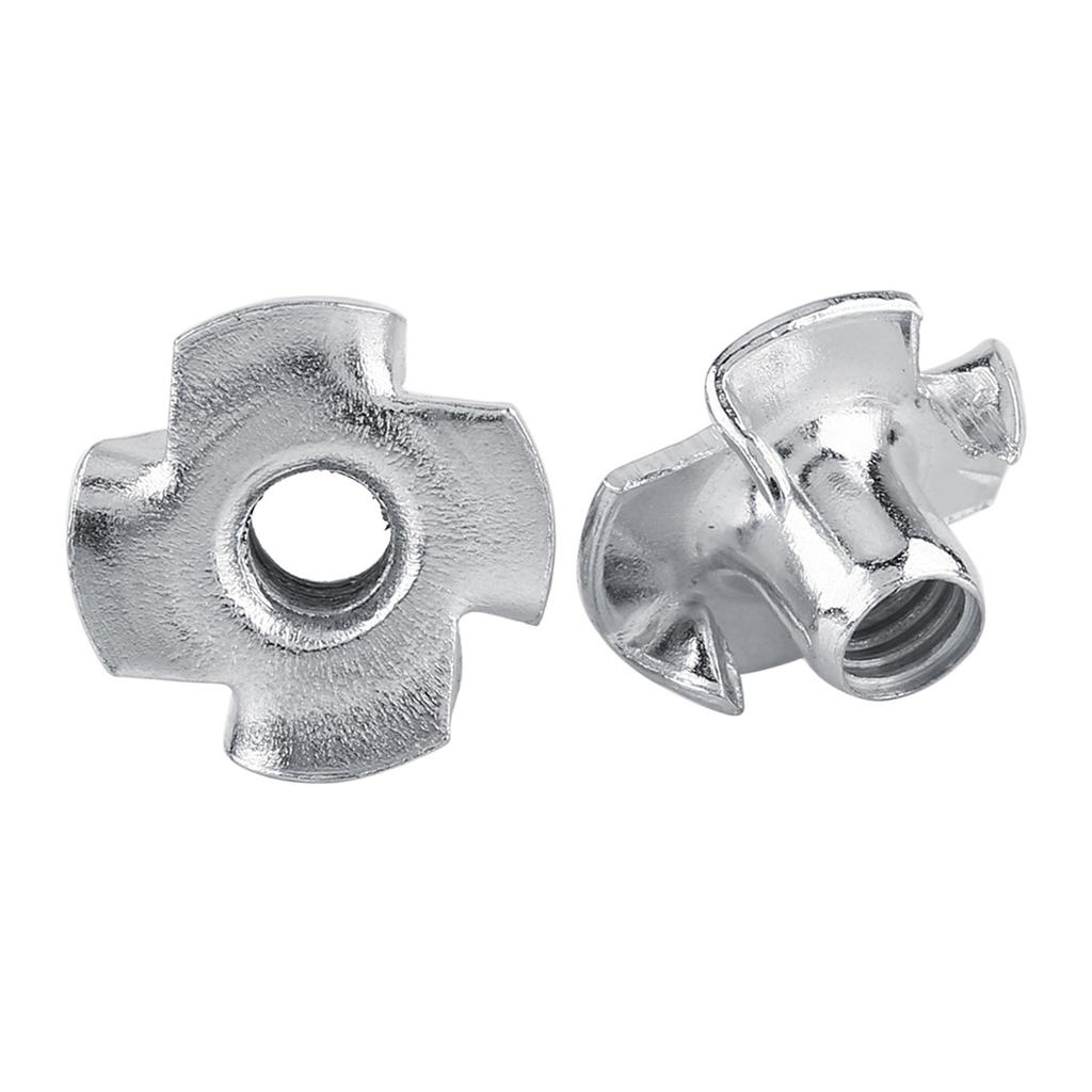 Гайка Т-образная из оцинкованной углеродистой стали с четырьмя зубцами для деревообработки (М6х50шт.)