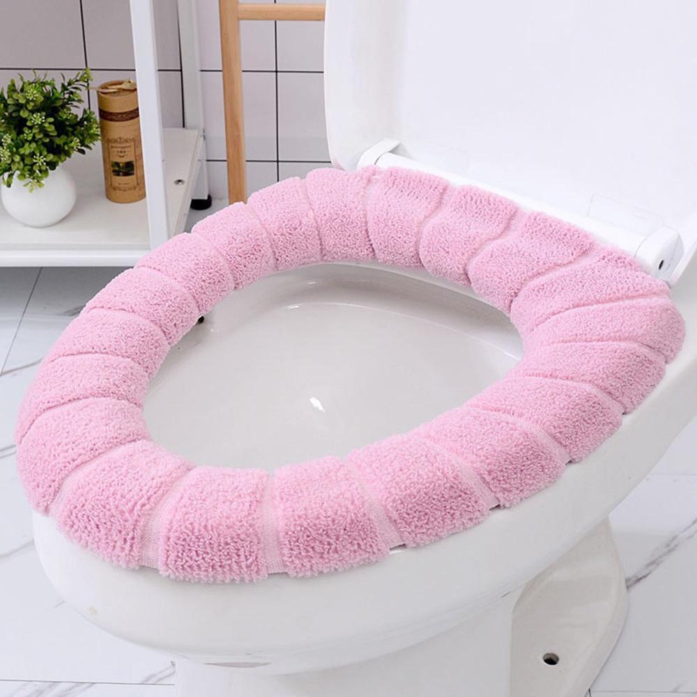 Плюшевая подушка для сиденья унитаза O-типа, теплая накладка на сиденье, многоразовый моющийся универсальный коврик для сиденья унитаза, чехол для сиденья ванной, крышка унитаза