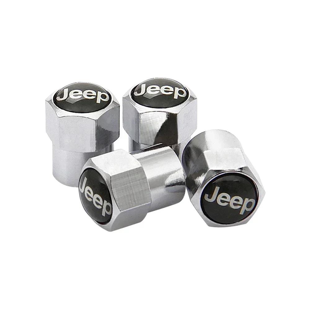 For Jeep Alloy Dust-Proof Car Wheel Valve Stem Caps for Jeep Grand Cherokee Commander Wrangler Jk TJ JL Liberty Patriot Compa