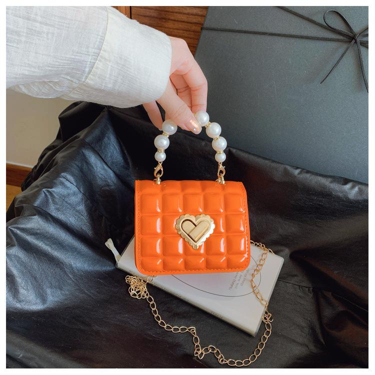 Elegant pearl handbag for women, chain small square bag, cute and fresh, shoulder bag, crossbody bag