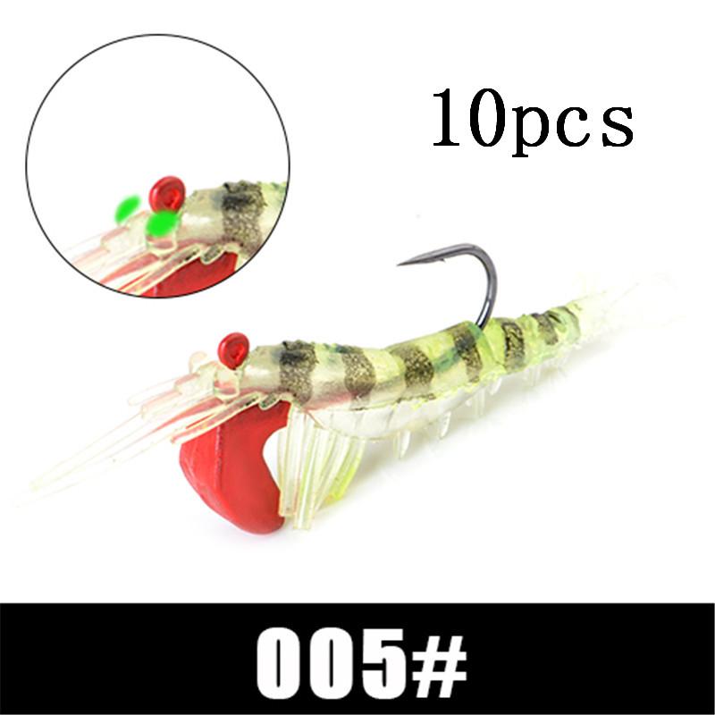 FTK Светящаяся искусственная силиконовая приманка для креветок, имитация мягких креветок с крючком, карповый рокер, рыболовные снасти/приманка/морские аксессуары