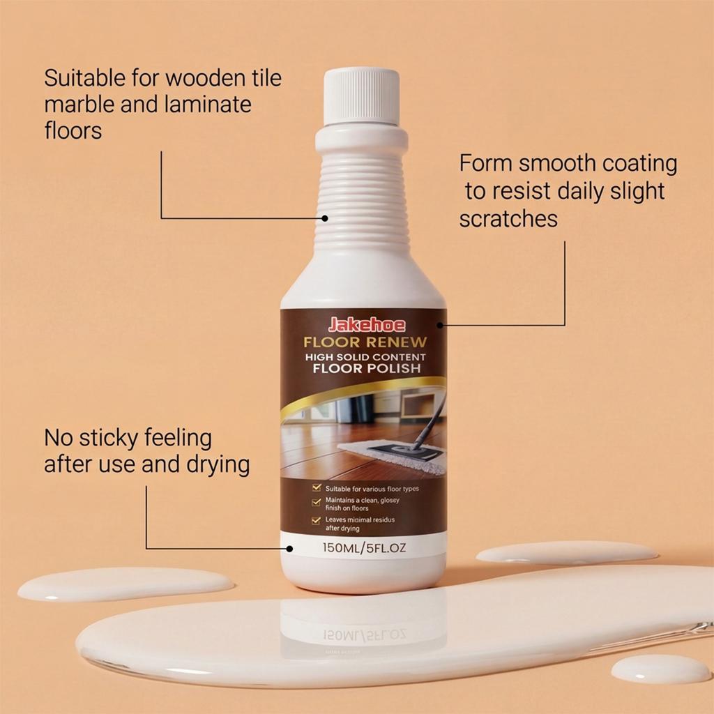 JAKEHOE Floor Polishing Agent Daily Household Convenient Decontamination and Descaling Floor Brightening and Polishing Cleaning Agent less