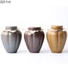Retro Ceramic Tea Canister Sealed Storage Jars Coffee Table Desktop Glazed Rough Pottery Jar Travel Tea Can Candy Pots Tea Caddy