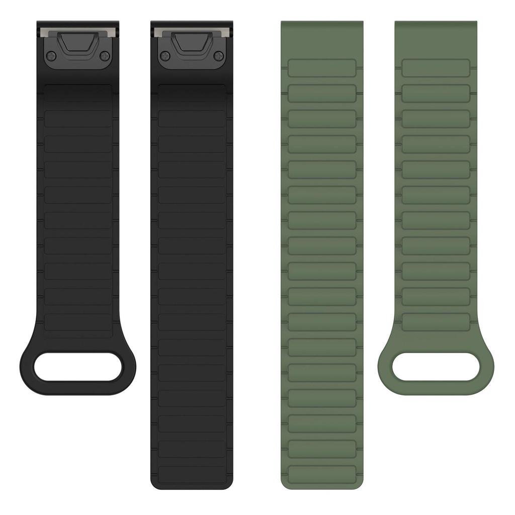 Two-Color Magnetic Quick-Release Silicone Watch Band for Garmin Fenix 8/7X/7S/6X/5S Plus