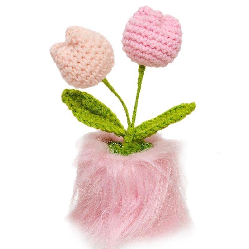 Вязаные крючком разноцветные ручные работы своими руками имитация тюльпана декоративные подарки подарок вязаные цветы из пряжи домашний декор 2 цвета