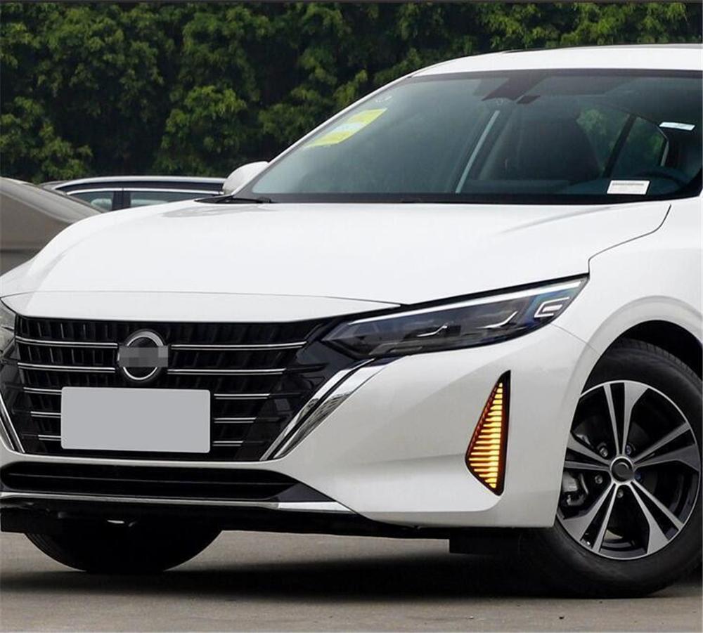 Pair For Nissan Sentra 23-24 LED Daytime Running Light Fog Lamp With Turn Signal