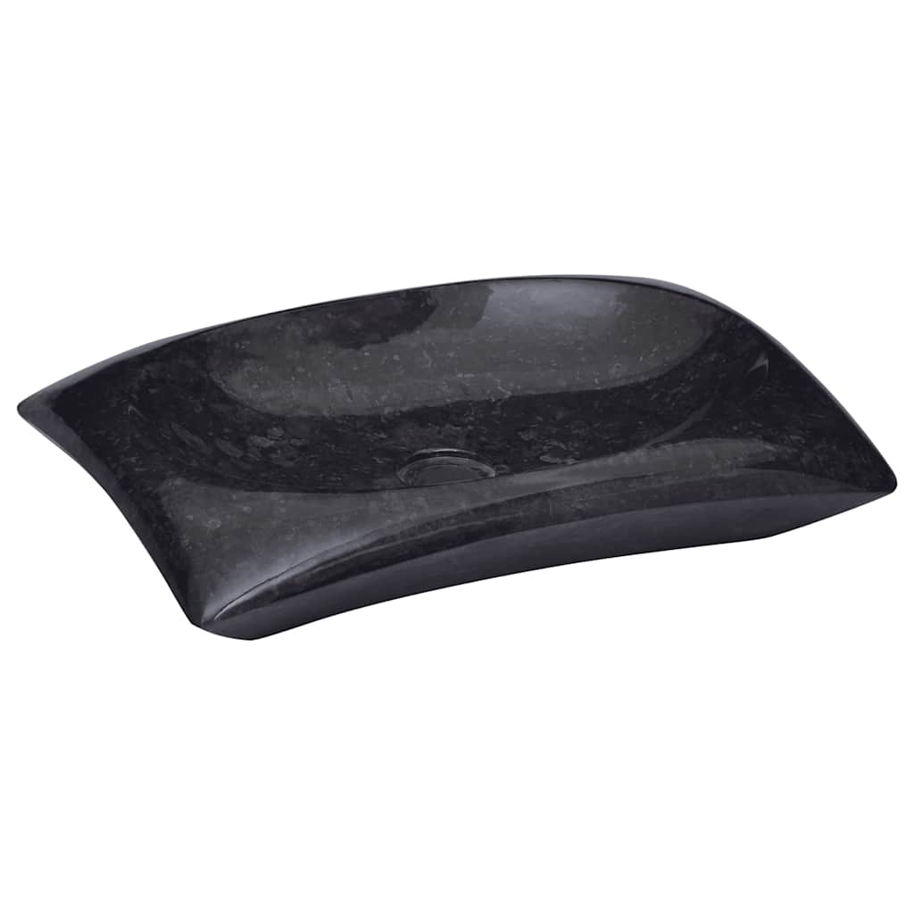 Black Wash Basin 50 x 35 x 10 cm Marble