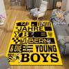 Young Boys Flannel Printed Carpet, Home Sofa Decoration for Living Room & Bedroom, Non‑Slip Play Flannel Floor Mat for Game Room