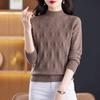 Autumn and Winter Style Long Sleeve Half High Neck Sweater Sweater Women's Korean Version Solid Color Fried Dough Twists Pullover Sweater