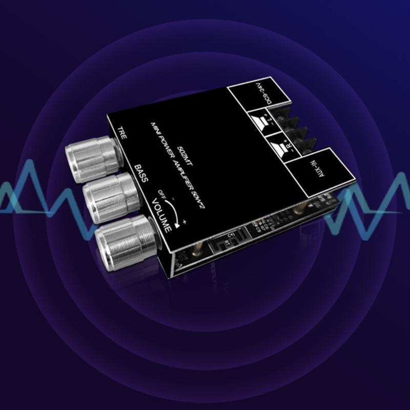 Стереоусилитель мощности с поддержкой Bluetooth 2x50 Вт 2-канальный стереоресивер с регулировкой высоких и низких частот для автомобиля, дома