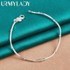 925 Sterling Silver Snake Chain Bracelet Fashion Jewelry 8 Inch MB226