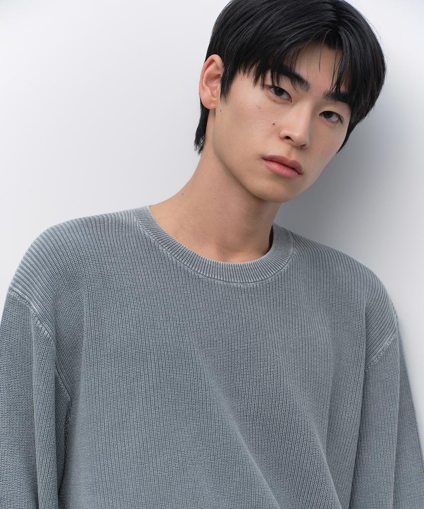 MUSINSA STANDARD Pigment Crew Neck Knit [Peacock Blue]