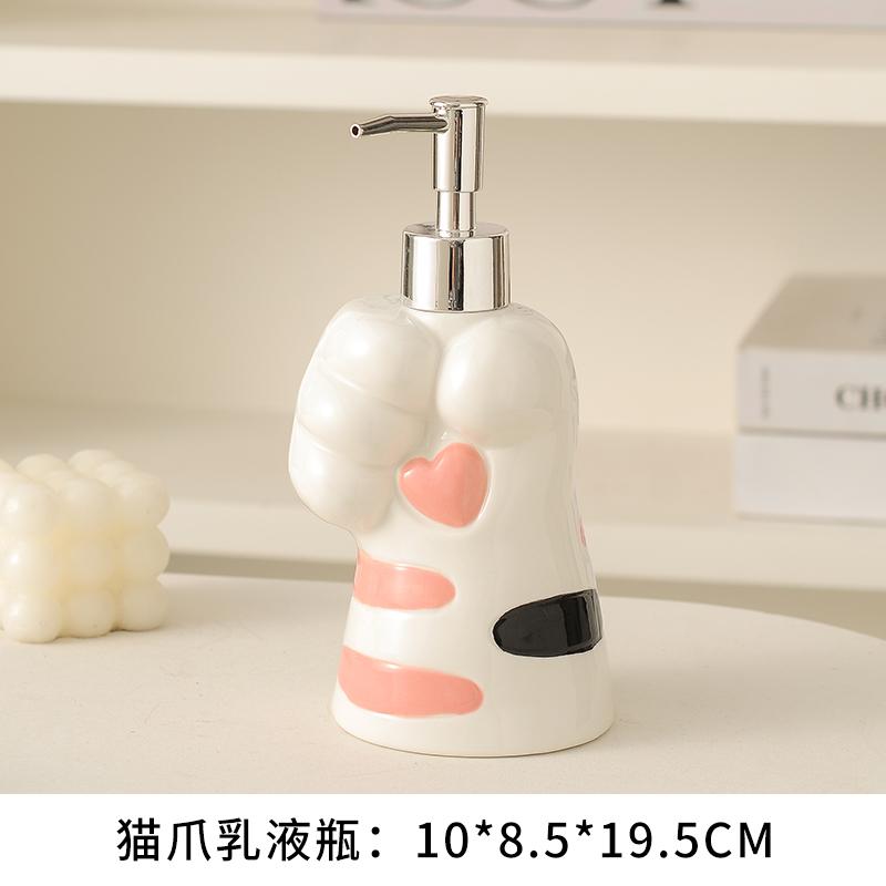Милый дозатор мыла в виде кошачьего когтя, керамическая бутылка для мытья рук, держатель для зубных щеток, мыльница, аксессуары для ванной комнаты, принадлежности