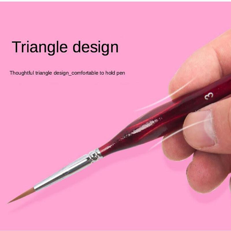 JOWOART Ласка для волос Треугольный березовый стержень 11 шт. Набор изобразительного дизайна ногтей Студенты Специальный рисунок линии Гуашь Цветной мазок Масляная кисть 4 цвета Крючок Линия Ручка