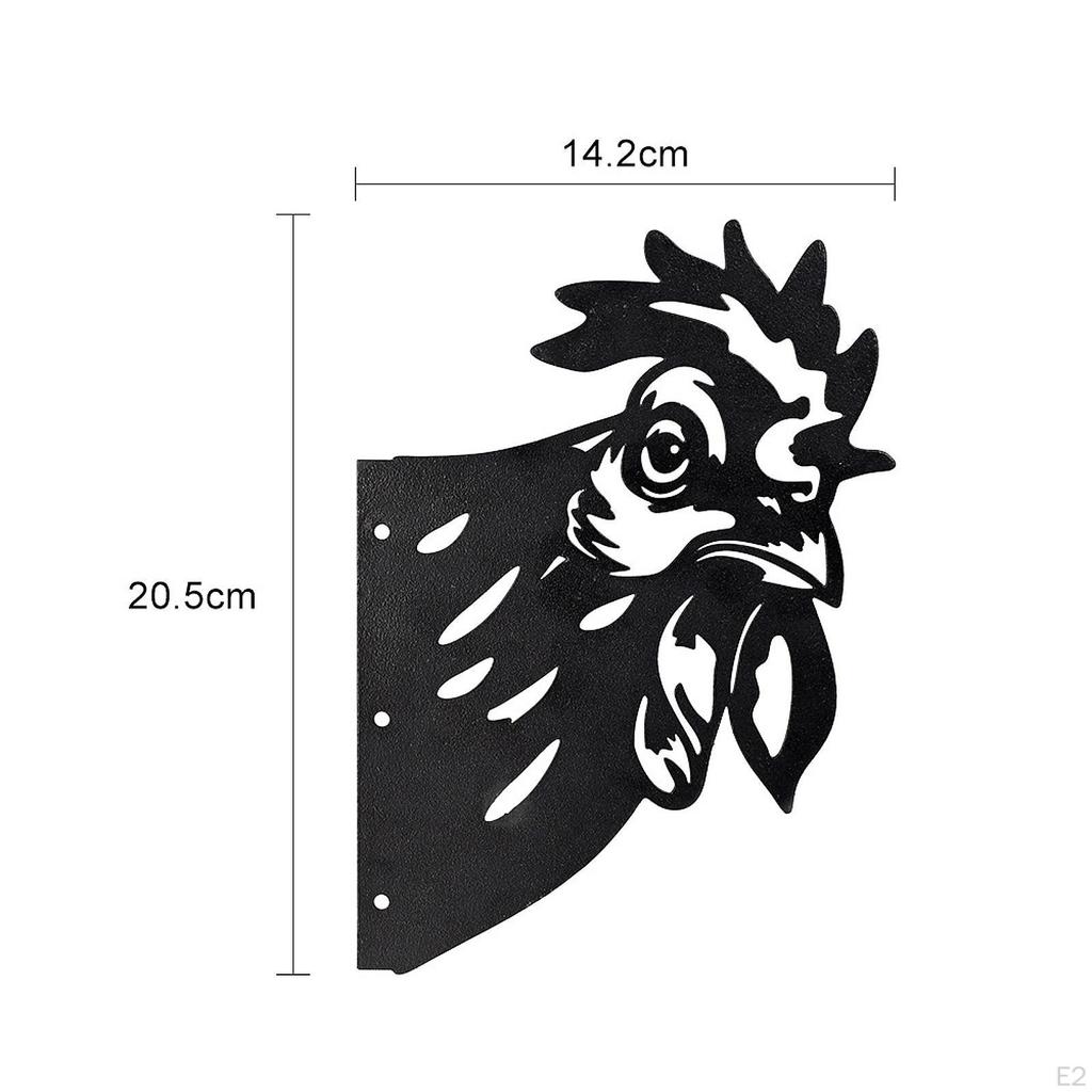 2D Peeping Metal Art Black Silhouette Artwork Fence Decoration Decorative Cutout Garden Ornament for