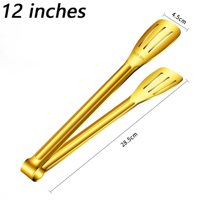 7/9/12inch Kitchen Tongs 304 Stainless Steel Grill Tongs for Cooking BBQ Non-Slip Salad Tongs Clips Tong Kitchen Accessories7