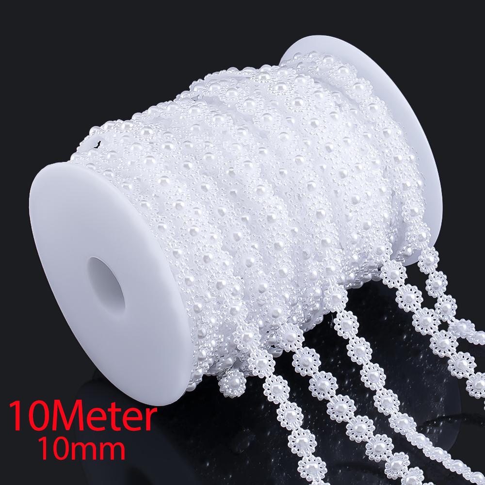 10M 2M ABS Imitation Pearl Star Bead Chain Line Cord Plastic Thread Trim DIY Wedding Party Decor Jewelry Findings Craft Material