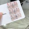 Pure Hand-made Phototherapy Wearable Nail Powder Light Luxury Diamond Finished Product Reusable Nail Art Patches Can Be Removed