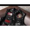 Leather Vest Men's First Layer Cowhide Embroidery Multi-standard Motorcycle Riding Suit Vest Wearing Trend