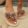 New Large Platform Flip-flops Solid Color Flower Fashion Retro Flip-flops