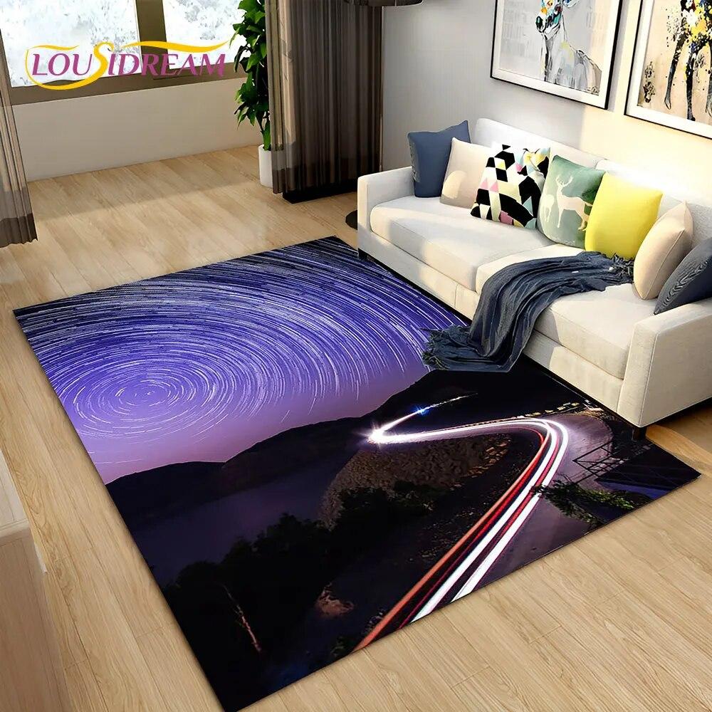 3D неоновый коврик для скоростной трассы, большой ковер для дома, гостиной, спальни, дивана, коврик для двери, детский нескользящий напольный коврик