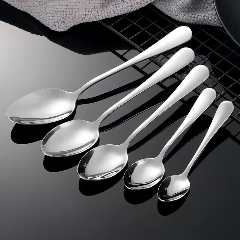 Thickened Stainless Steel Round Dining Spoon