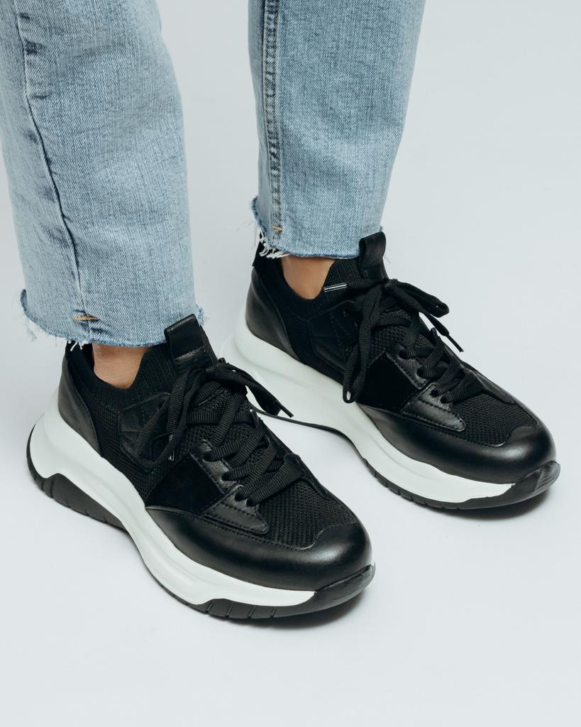 Кроссовки Bestina 1604 36 черные кожа текстиль