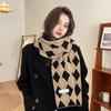 New Knitted Wool Double Sided Scarf for Girls In Autumn and Winter Versatile Scarf Thick and Warm Korean Style Simple and Fashionable