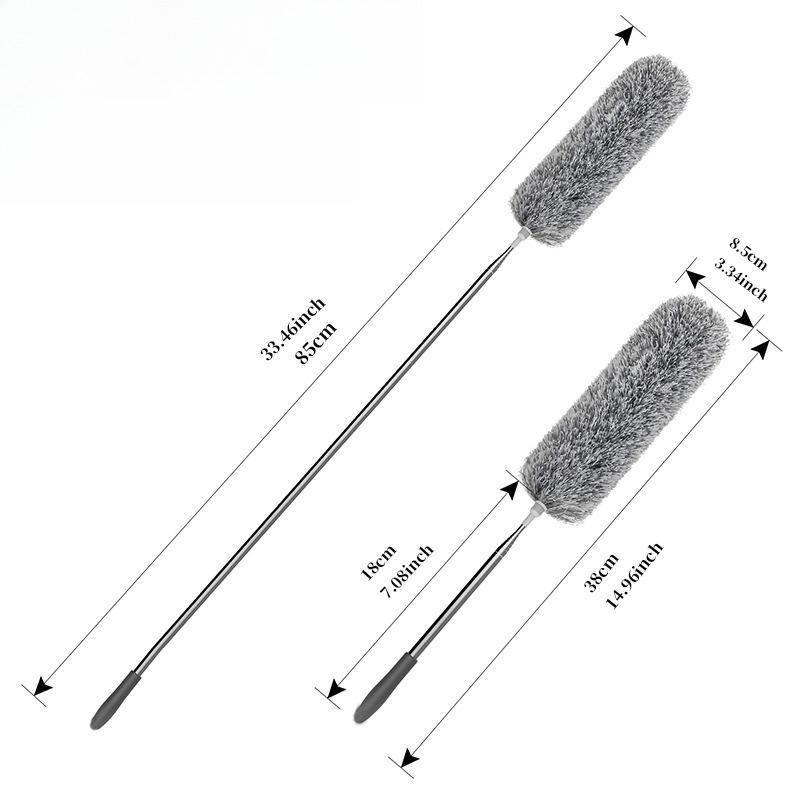 Electrostatic Dust Duster Telescopic Flexible Stainless Steel Household Feather Duster Cleaning Tool Microfiber Dust Brush