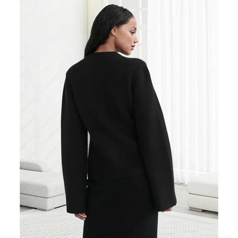 Осенний Свободный Мягкий Кардиган Женский Повседневный Шикарный Свитер Женский Топы с Длинным Рукавом Зимний Новый Однотонный Теплый Легкий Кардиган