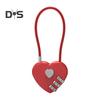 Кодовый замок с 3-значным кодом в форме сердца, компактный дизайн, портативный многоцелевой, сбрасываемый, водонепроницаемый навесной замок для улицы