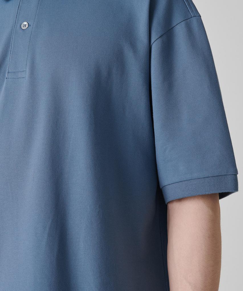 MUSINSA STANDARD [Cooltandard] Relaxed Fit Pique Polo Shirt [Blue Grey]