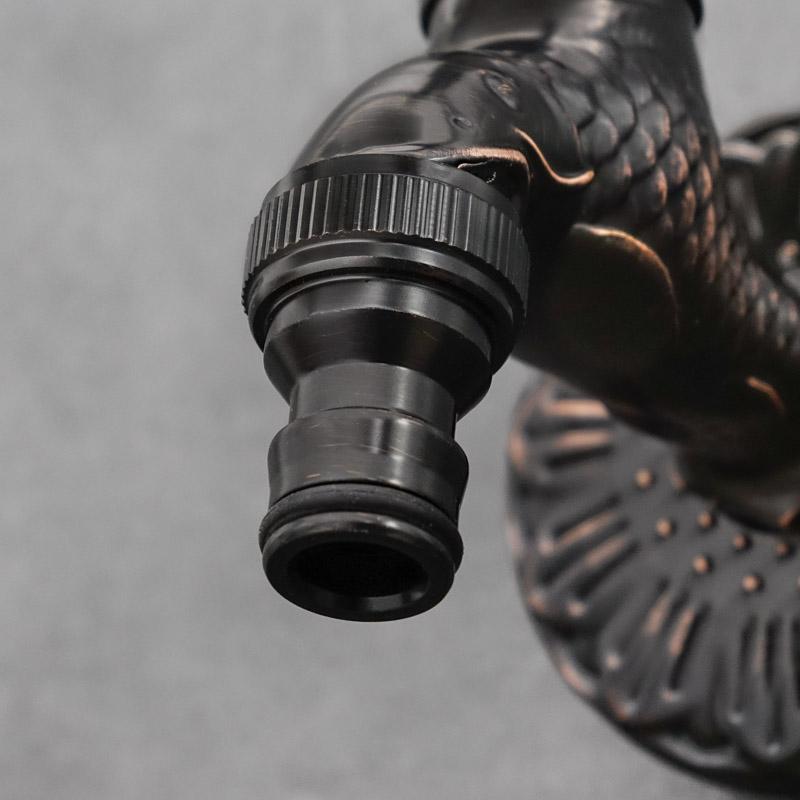 Black FISH garden hose tap