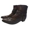 Men's Motorcycle Boots Retro Square Toe Cowboy Short Boots Horse Gear Boots