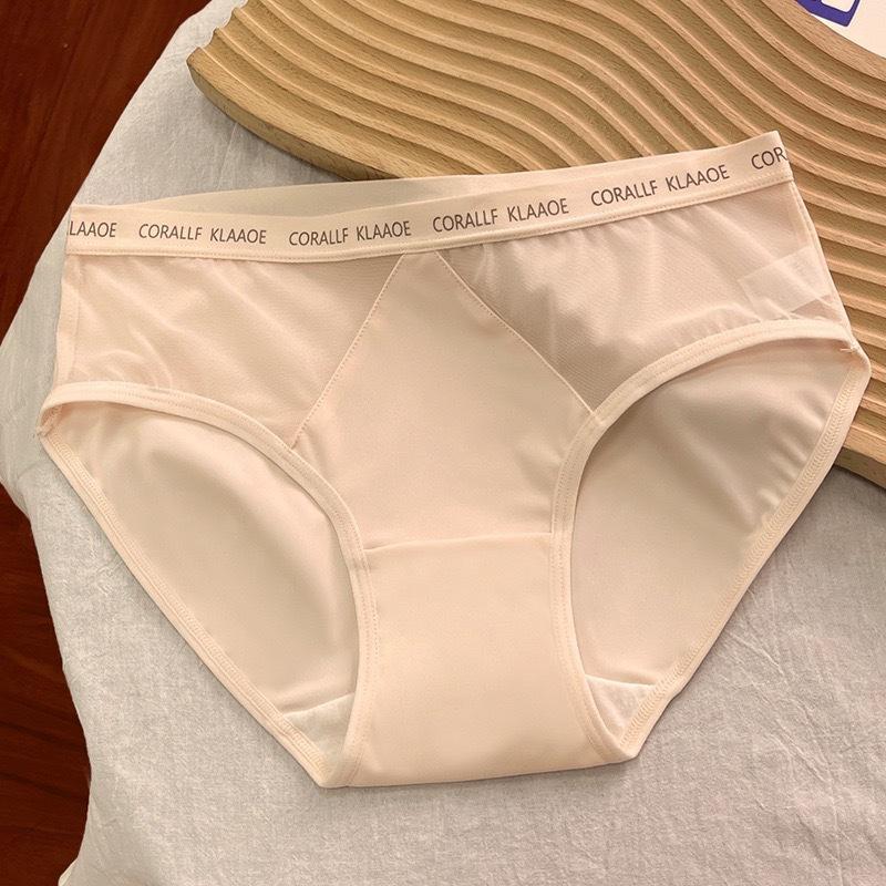 Женское бесшовное тонкое хлопковое нижнее белье большого размера Ice Silk со средней посадкой трусики