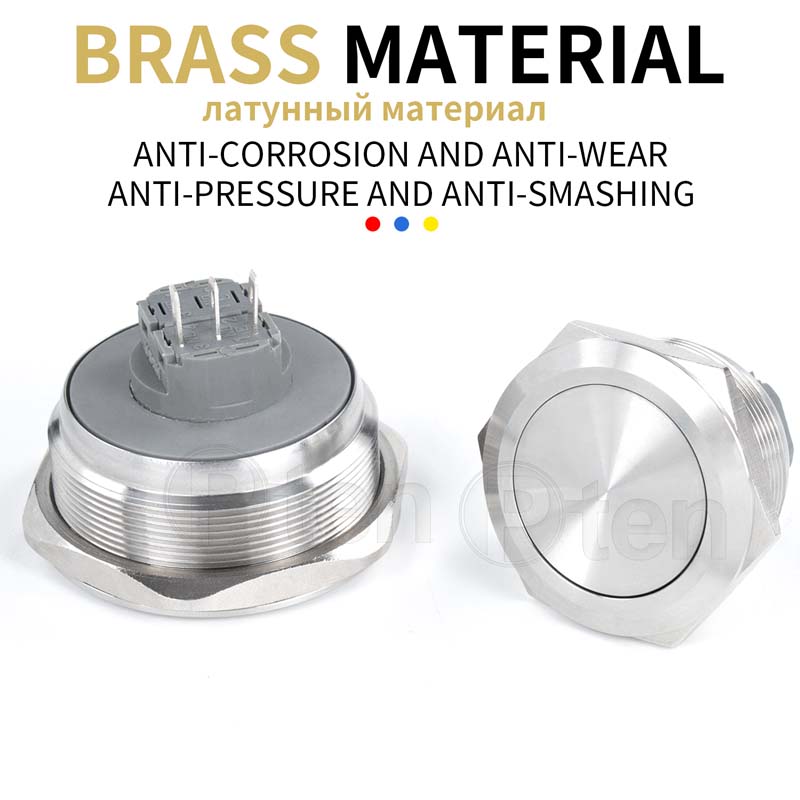 12/16/19/22/25/30/40mm Waterproof Metal Push Button Switch NO LED Light Momentary Latching Car Engine Power Switch 1NO1NC Switches4