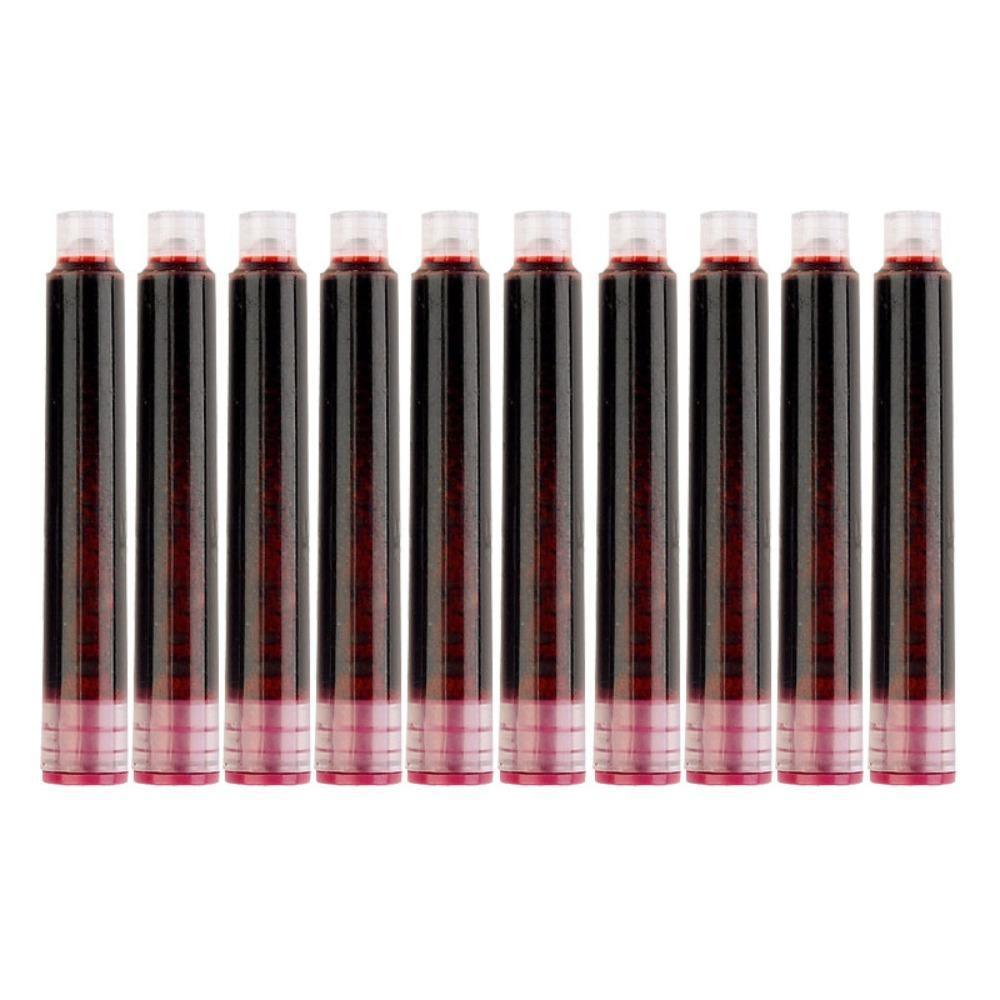 10 шт./набор Картридж с чернилами калибра 3,4 мм Синий/Красный/Черный Пластиковый материал Заправка для перьевой ручки Простой дизайн Чернила для ручки Школа Офис