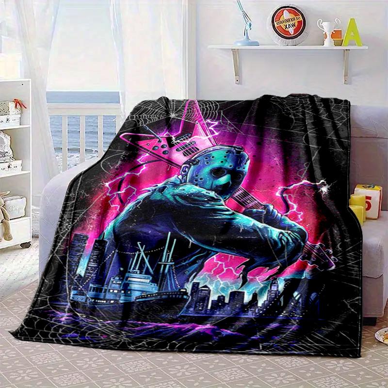 Horror Movie Characters Collage Blanket Flannel Blanket for bed, sofa, Camping, Hiking, Picnic Essentials, gift for family Fan gifts