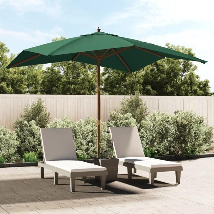 VidaXL Garden Parasol with Green Wooden Pole 300x300x273 Cm 363192